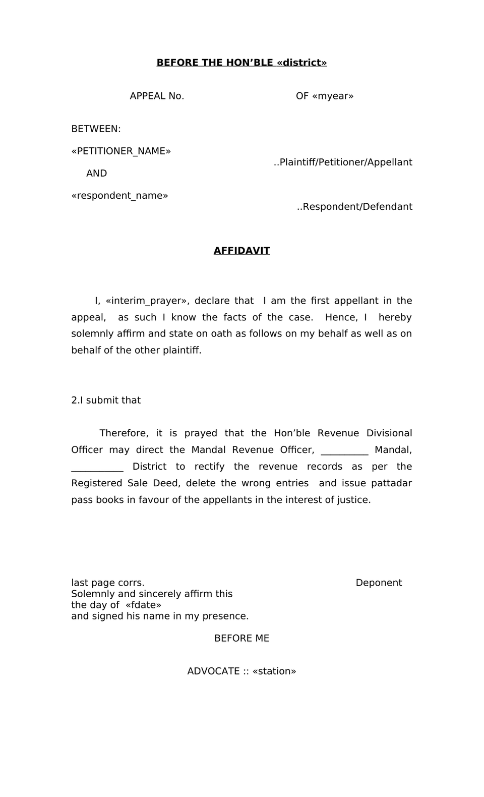 Rdo Appeal Petition Under Section 151 Cpc preview page 5