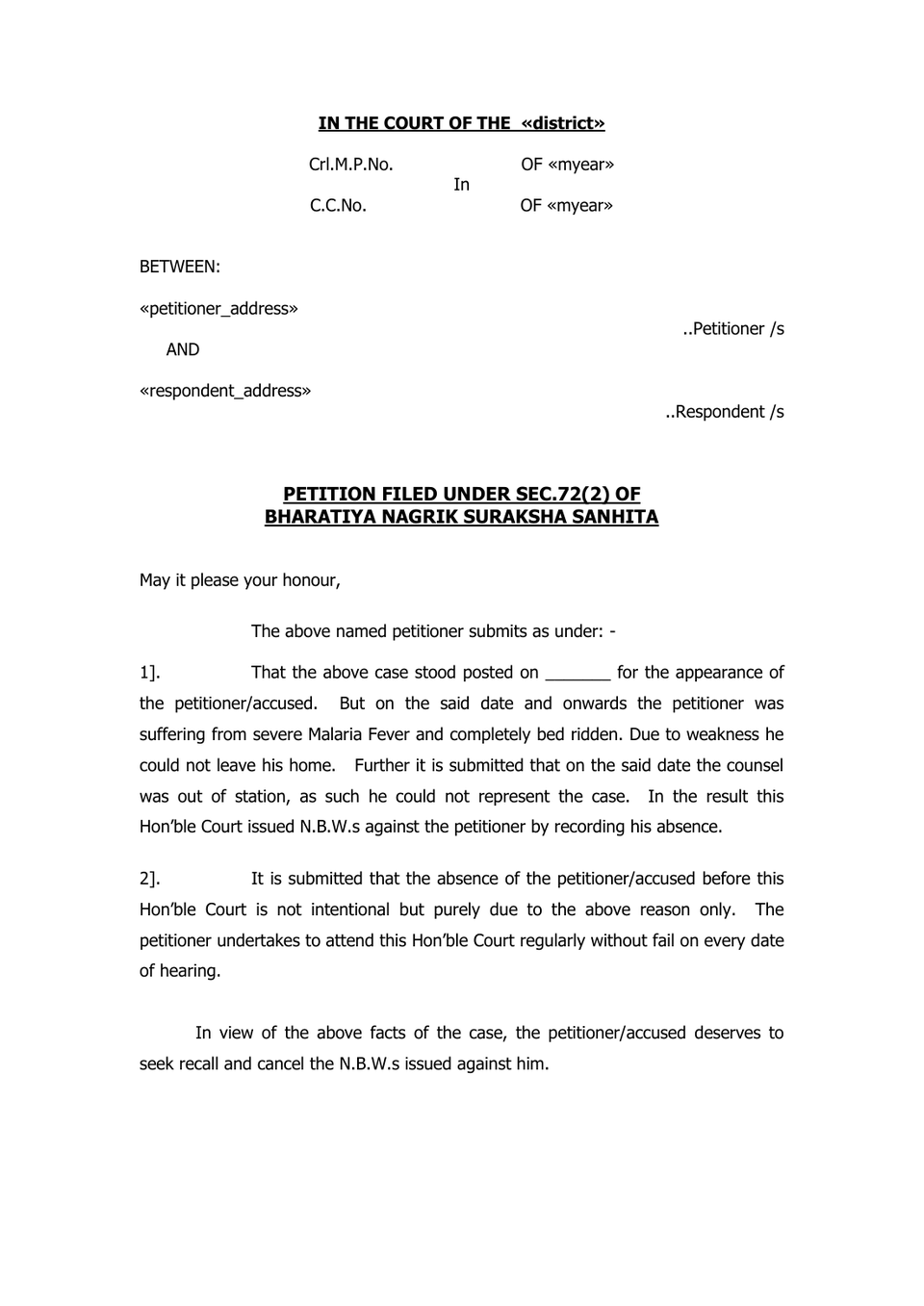 Recall Petition Under Sec 72(2) preview