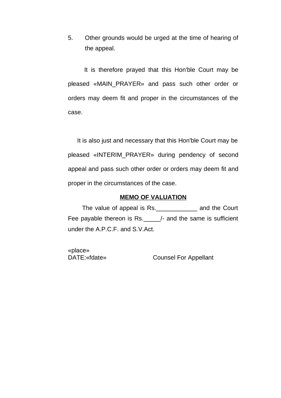 Second Appeal Civil Suit preview page 5