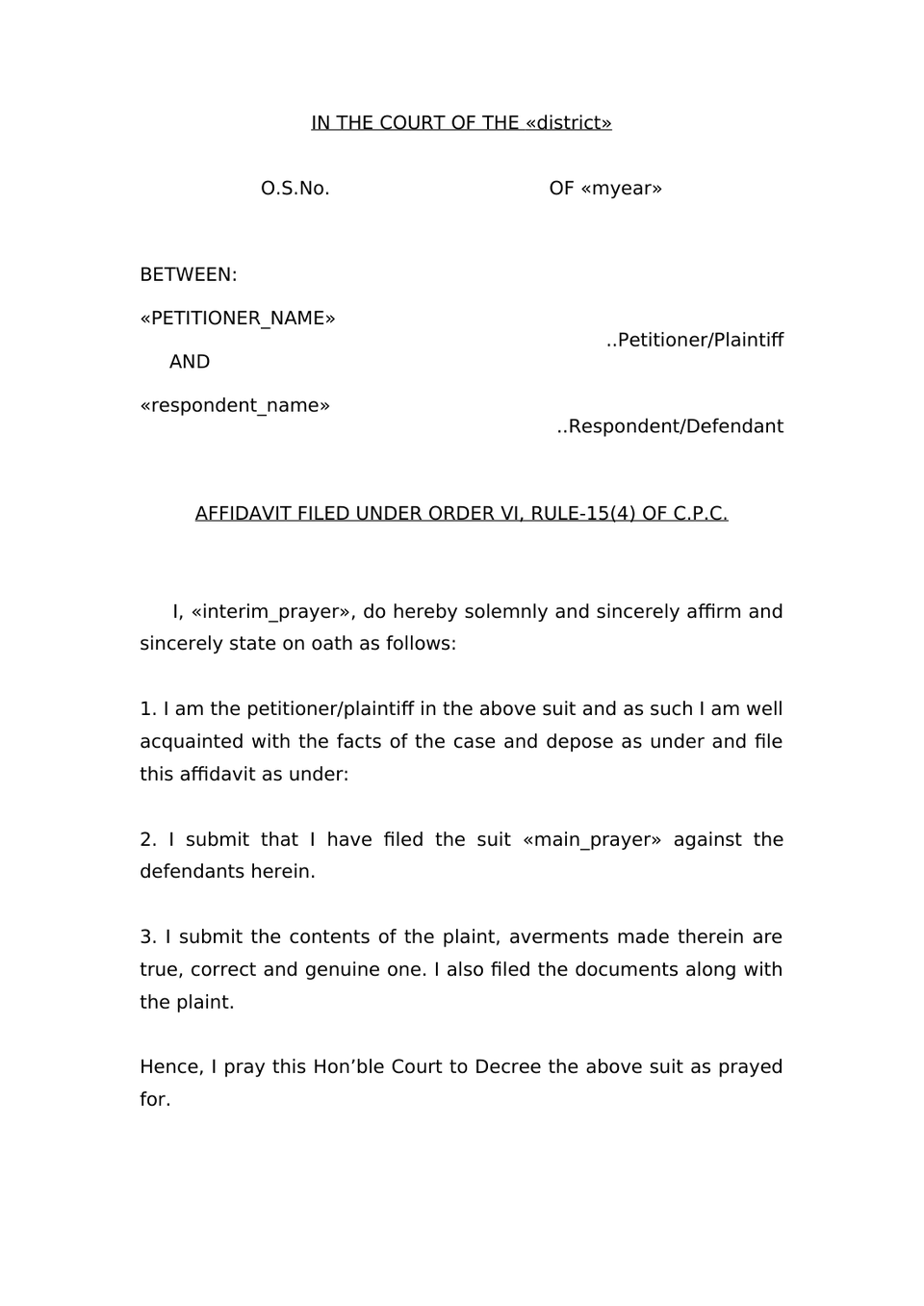 Suit For Specific Performance Of Contract And Other Reliefs Under Sec.26  Order-Vii, R-1 & 2 Of Cpc preview page 14