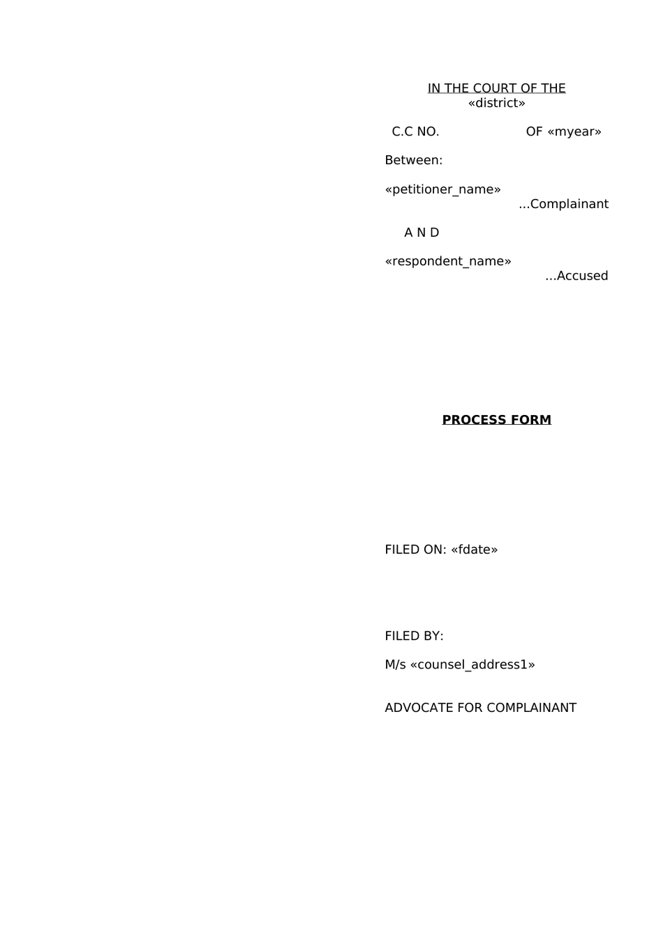 Summons To Accused Form With Process Form preview page 2