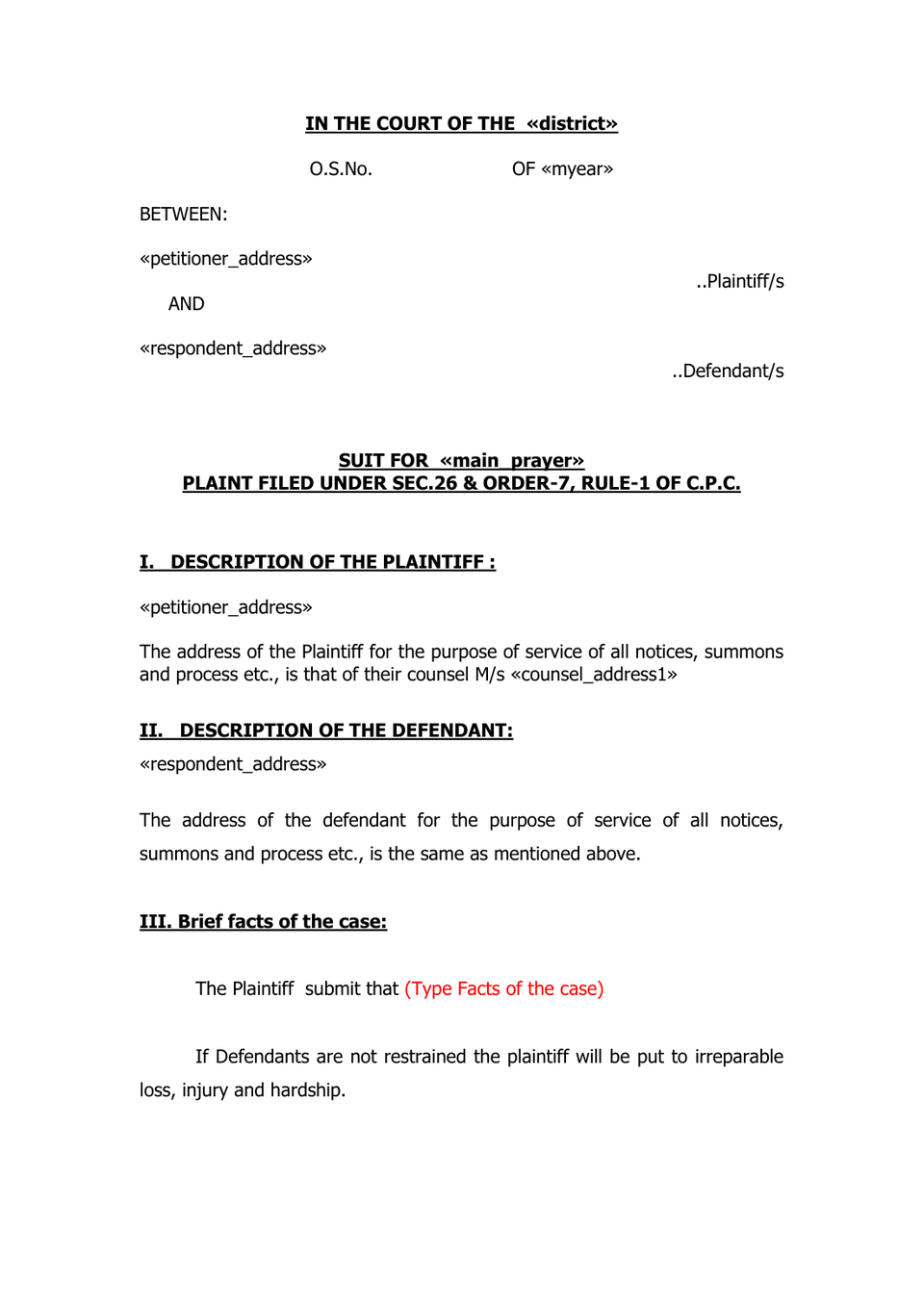 Suit For Partition And Separate Possession Of Jointancestral Property preview