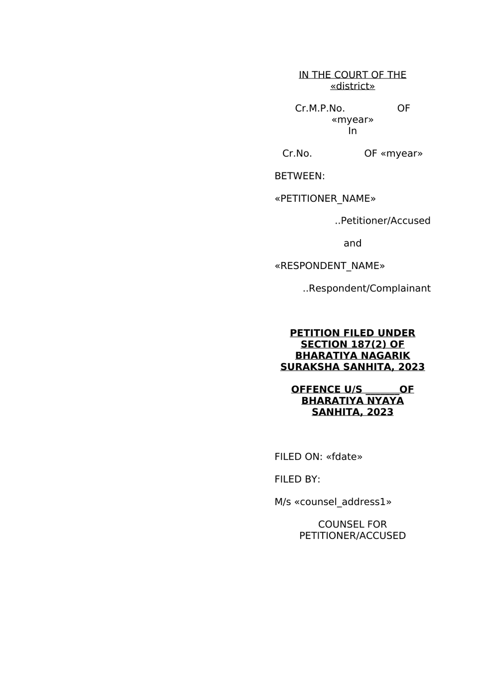 Surrender Petition Pursuant To Anticipatory Bail Order Under Section 187(2) Of Bharatiya Nagarik Suraksha Sanhita, 2023 preview page 3