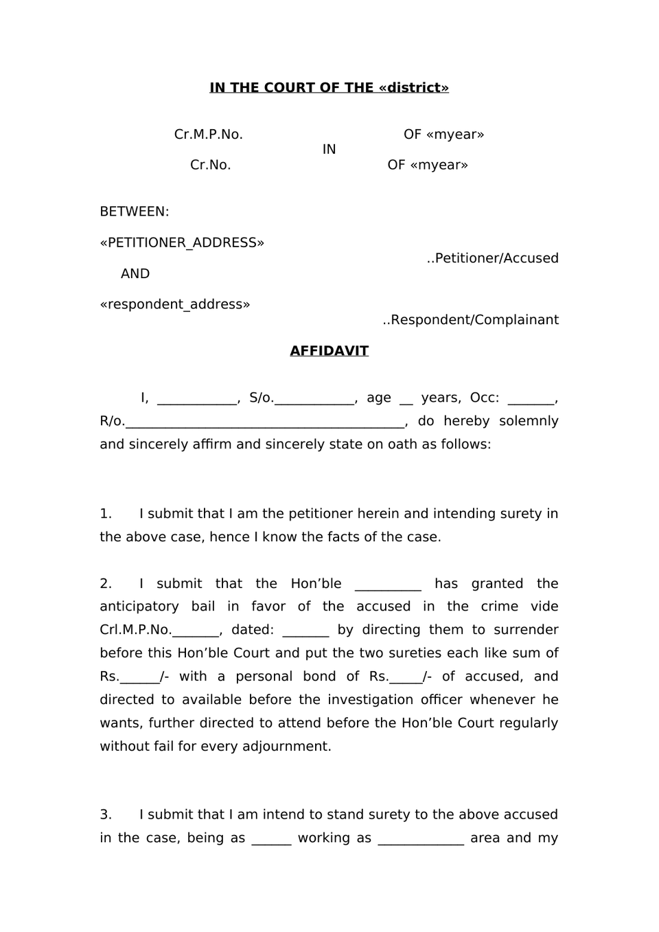 Surrender Petition Pursuant To Anticipatory Bail Order Under Section 187(2) Of Bharatiya Nagarik Suraksha Sanhita, 2023 preview page 8
