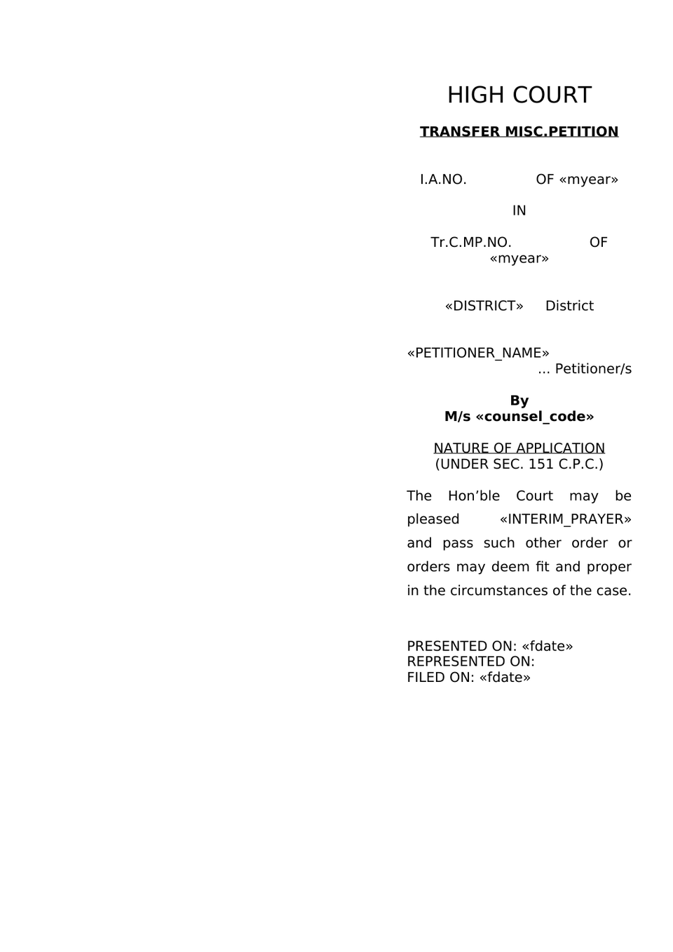 Transfer Civil Miscellaneous Petition (Cmp) Under Section 24 Of The Code Of Civil Procedure, 1908 (Cpc) preview page 14