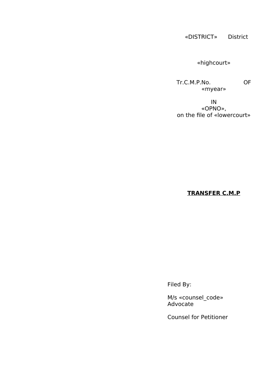 Transfer Civil Miscellaneous Petition (Cmp) Under Section 24 Of The Code Of Civil Procedure, 1908 (Cpc) preview page 4