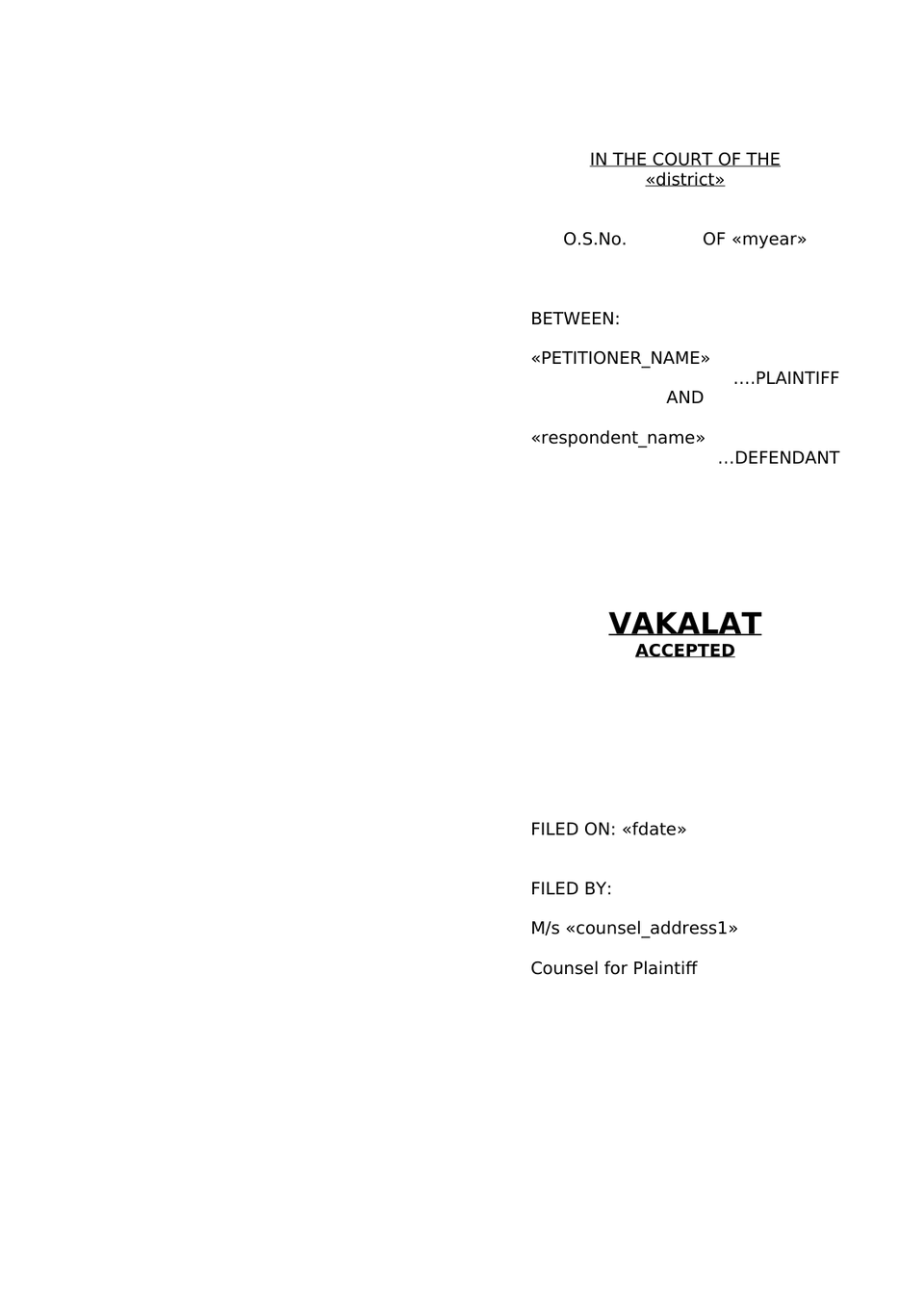 Vakalath In Trial Court preview page 2