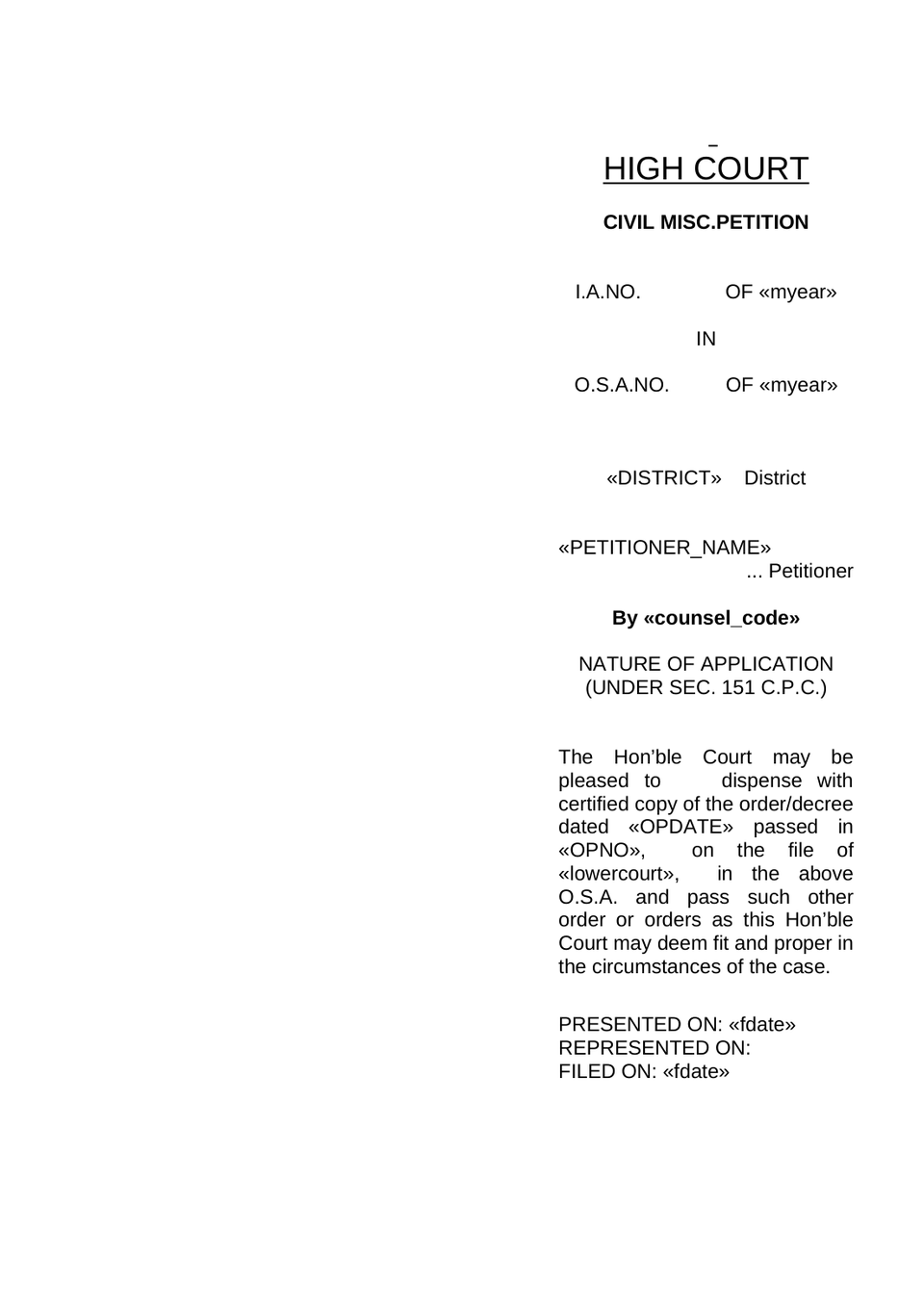 Vakalathnama Original Side Application preview page 23