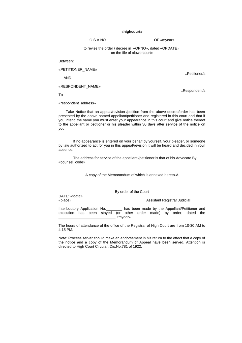 Vakalathnama Original Side Application preview page 26