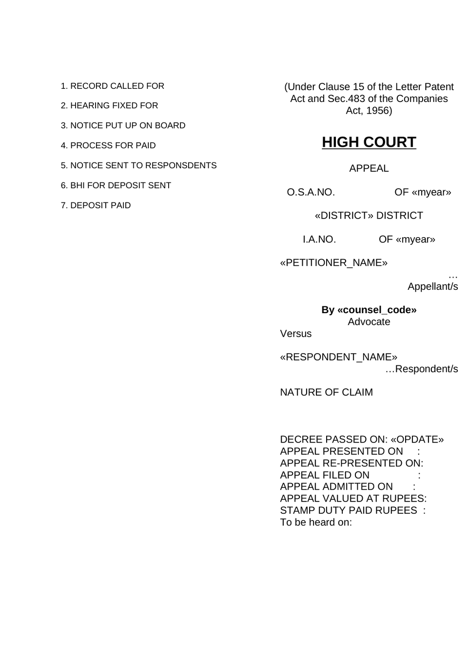 Vakalathnama Original Side Application preview page 8